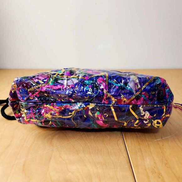 Northern Brights Confetti Mylar Recycled Trash Art Bag Purse Colorful Art Deco - Picture 7 of 13